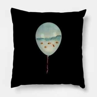 Goldfish floating in a balloon Pillow