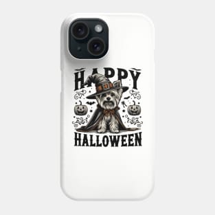 Retro Halloween Yorkie Graphic illustration Phone Case