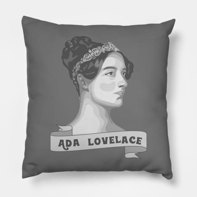 Ada Lovelace Portrait Pillow by Slightly Unhinged