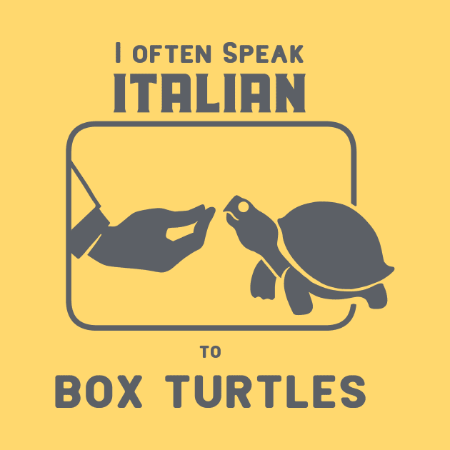 Funny Italian hand gesture and eastern box turtle by croquis design