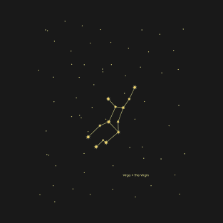 Virgo Constellation. Gold T-Shirt