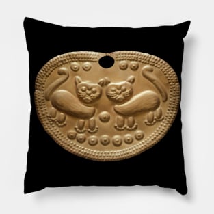 Golden Inca Cats pendant Pillow