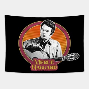 Merle Haggard /\/ Retro Country Music Fan Design Tapestry
