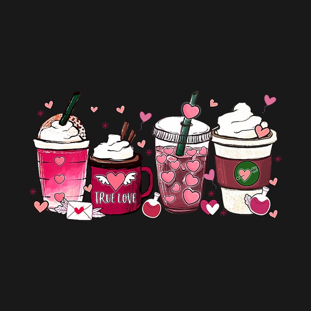 Cute Valentines Day Shirt Valentine Coffee Lover Women Girl by jadolomadolo