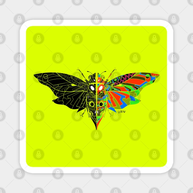 cryptid cicada cigarra butterfly of death in ecopop mexican patterns Magnet by jorge_lebeau