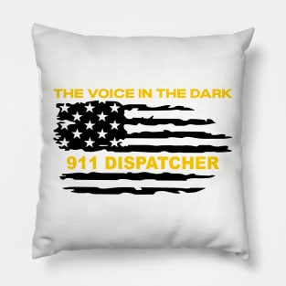 Thin Gold Line Flag for 911 Police Dispatcher and Sheriff 911 Operators Pillow