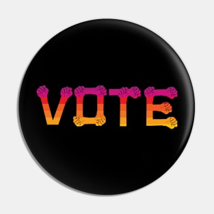 Vote, protest and resist colorful fists Pin