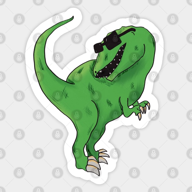 Vibing T-Rex - T Rex Dinosaur - Sticker