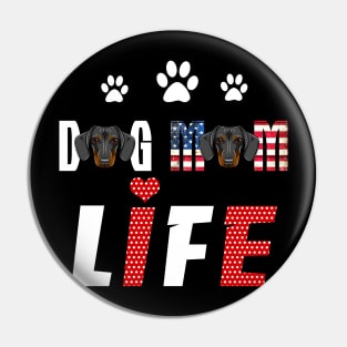 Dachshunds Mom Life Patriotic America 4Th Of July Pin