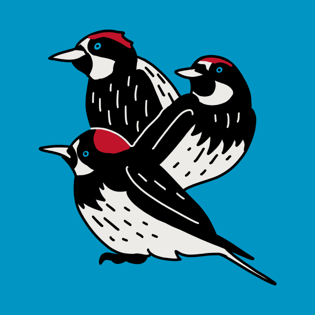 Acorn Woodpeckers by Haack Art