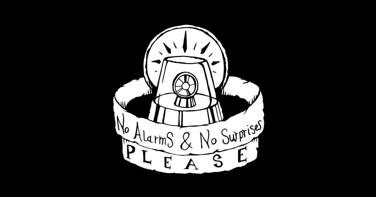 Radiohead - No Surprises - Illustrated Lyrics - Radiohead - Sticker ...