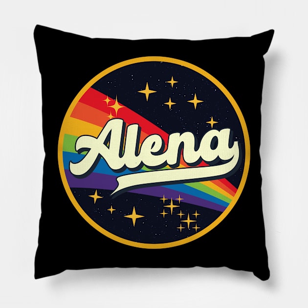 Alena // Rainbow In Space Vintage Style Pillow by LMW Art