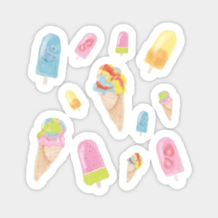 Bright Rainbow Ice Cream Magnet