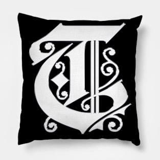 Silver Letter T Pillow