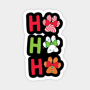 Ho Ho Ho Dog Paw Print Christmas Gift Magnet