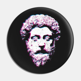 Stoicism Philosopher King Marcus Aurelius Glitch Effect Pin