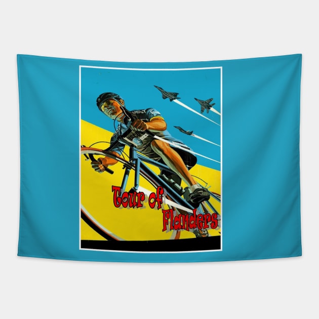 Tour of Flanders Bicycle Racing Print Tapestry by posterbobs