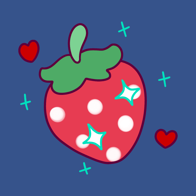 Sparkly Strawberry with Hearts by saradaboru