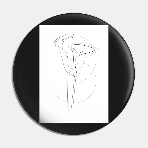 Calla Lily Line Drawing Pin by AdamRegester