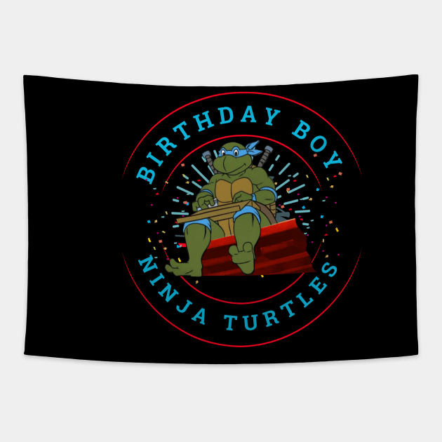 Turtle Birthday Boy Tapestry by Proway Design