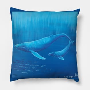 Blue humpback whales Pillow