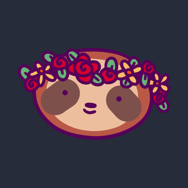 Flower Crown Sloth Face by saradaboru