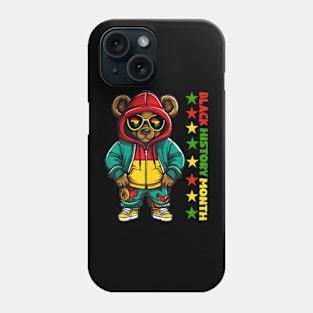 Black History Month Hip Hop Teddy Bear African American Boys Phone Case