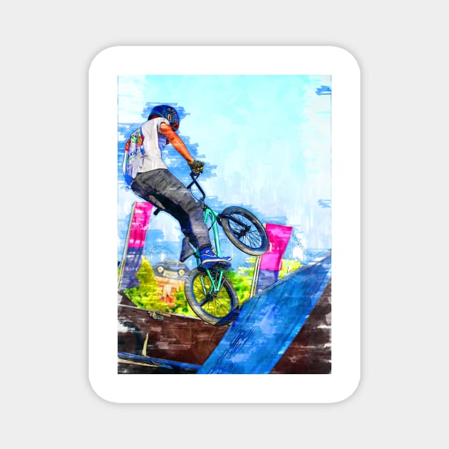 Rad BMX Shot Silhouette. For BMX lovers. Magnet by ColortrixArt