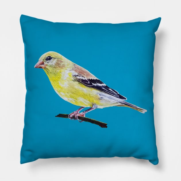 American Goldfinch painting (no background) Pillow by EmilyBickell
