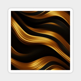 Golden Harmony: Abstract Stripes in Luxe Gold Magnet