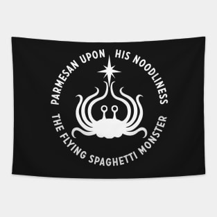 Flying Spaghetti Monster - His Noodliness (White) Tapestry