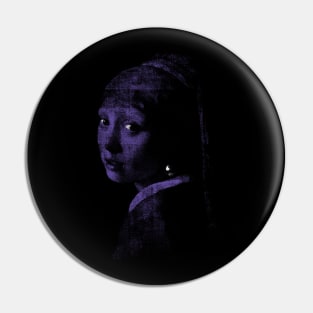 ghost Girl with a pearl earring (ultraviolet refined) halloween aesthetic Pin