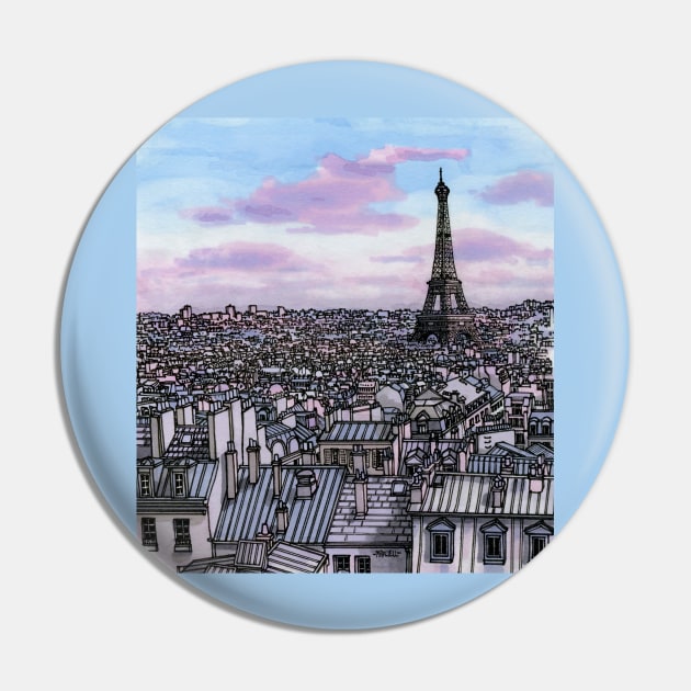 Paris in Purple Pin by maxwellillustration