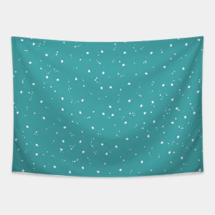 Teal and White Speckled Repeated Pattern Tapestry