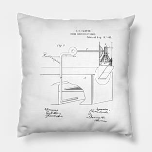 Smoke Consuming Furnace Vintage Patent Hand Drawing Pillow