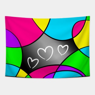 Rainbow heart pattern Tapestry