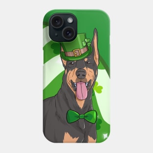 Doberman Pinscher Dog St Patricks Day Leprechaun Phone Case