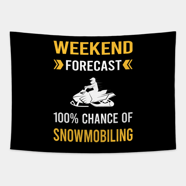 Weekend Forecast Snowmobiling Snowmobile Tapestry by Bourguignon Aror