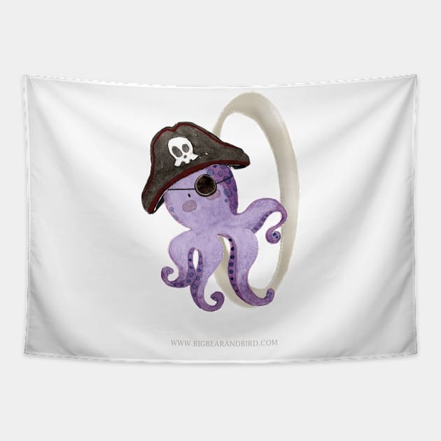 O for Octopus Tapestry by Big Bear and Bird