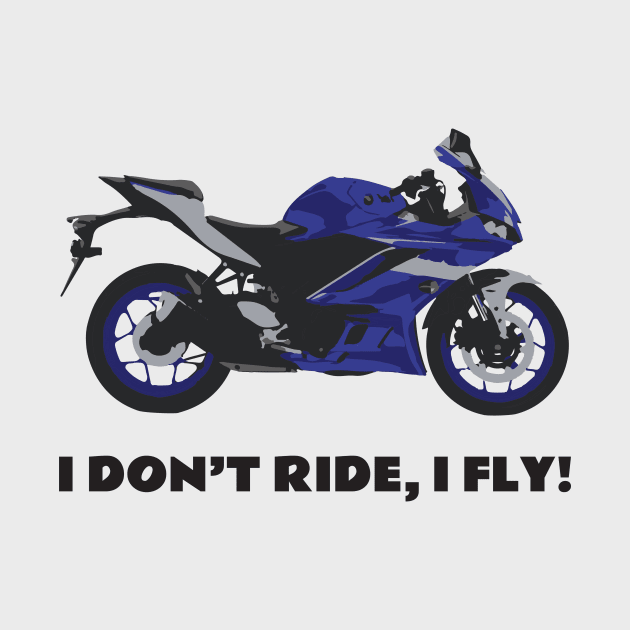 I don't ride, I fly! Yamaha YZF-R3 Blue by WiredDesigns