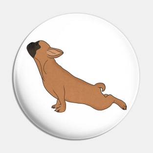 Cute French Bulldog doing Yoga, Funny Dog Lover Pin