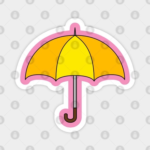 Yellow Umbrella Magnet by BirdAtWork