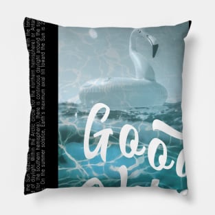 Good Vibes Text Typo Design - Pink Flamingo Pool Float Pillow