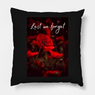 Lest We Forget Red Poppies Pillow