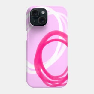 Abstract Pink and White Retro Painting Contemporary Art Phone Case