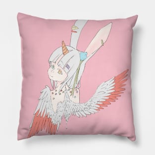 Rabbit unicorn Pillow