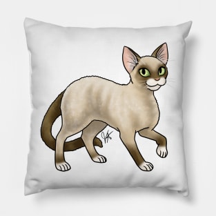 Cat - Devon Rex - Seal Point Pillow