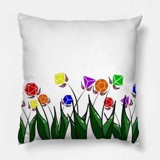 Dice Flowers - Rainbow Pillow