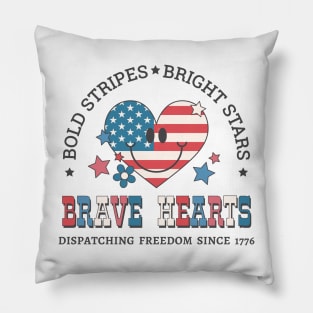 4th of July Dispatcher Gift for 911 Thin Gold Line First Responders Pillow