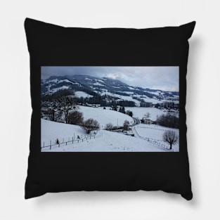 Gruyeres, Switzerland Winter View Pillow